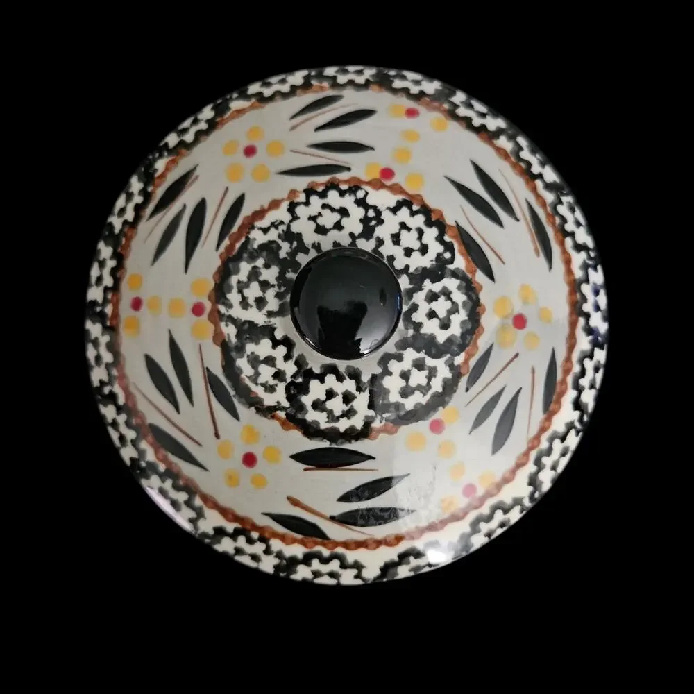 Temp-tations Old World 15 oz Covered Saucepan Casserole Pot Black Floral